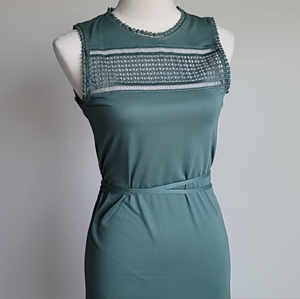 NWOT H&M Womens' Midi Dress, Sage Green, Size XS